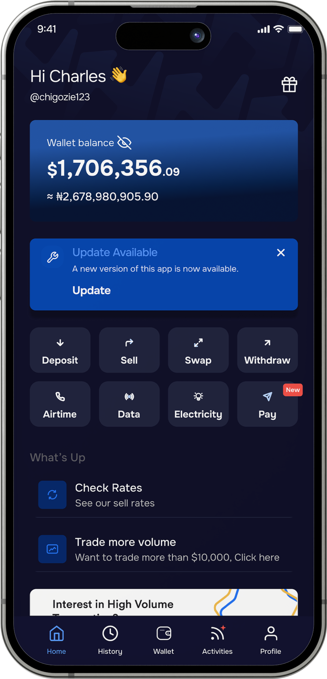 Nazza Mobile App Home Screen